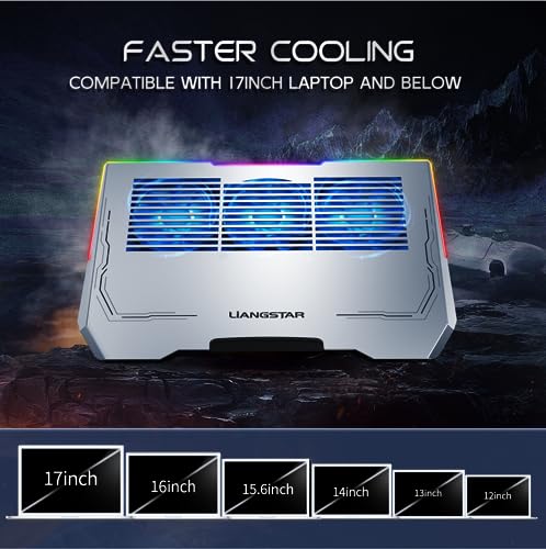 LIANGSTAR Gaming Laptop Cooling Pad 12-17.3 Inch, RGB