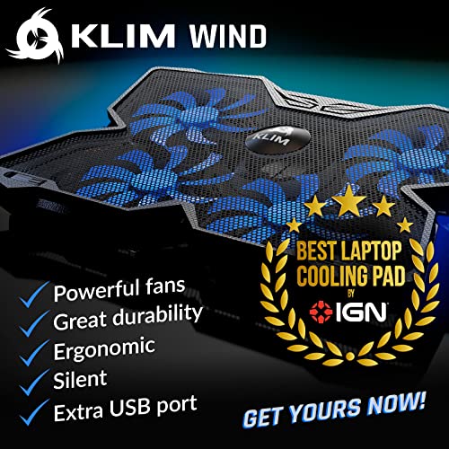 KLIM Wind Laptop Cooling Pad - Most Powerful 2024