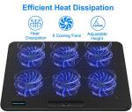 LIANGSTAR Gaming Laptop Cooling Pad, 6 Quiet Fans