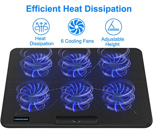 LIANGSTAR Gaming Laptop Cooling Pad, 6 Quiet Fans