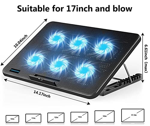 LIANGSTAR Gaming Laptop Cooling Pad, 6 Quiet Fans