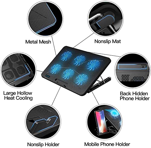 LIANGSTAR Gaming Laptop Cooling Pad, 6 Quiet Fans