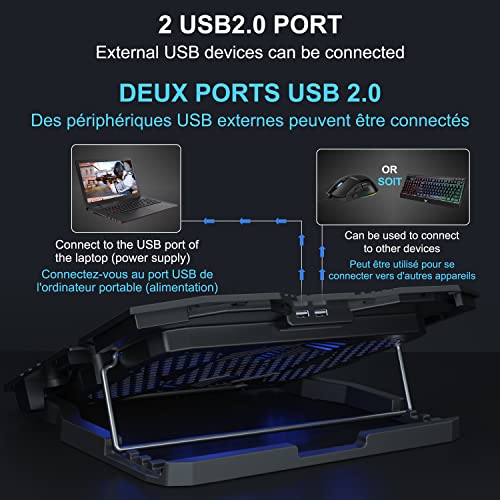 TopMate C5 Gaming Laptop Cooling Pad - Adjustable Height