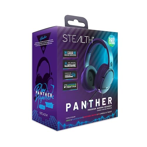 STEALTH PANTHER Black Over Ear Gaming Headset - 8 words
