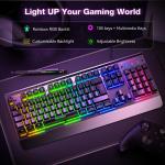 TECKNET RGB Gaming Keyboard with 15-Zone RGB Illumination