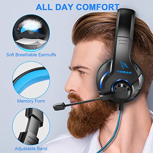 YINSAN Gaming Headset with Mic, Surround Stereo, LED