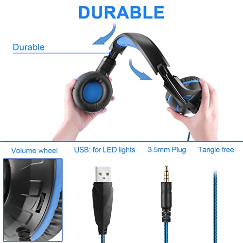 YINSAN Gaming Headset with Mic, Surround Stereo, LED