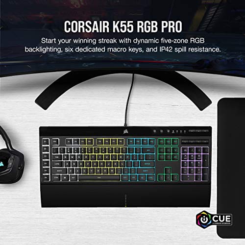 CORSAIR K55 RGB PRO Wired Gaming Keyboard - Black