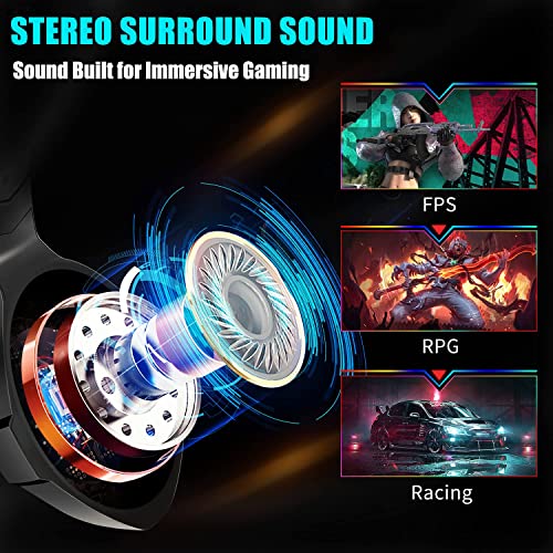 Stereo Surround Sound Gaming Headset with RGB Light