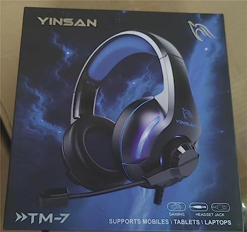 YINSAN Gaming Headset with Mic, Surround Stereo, LED