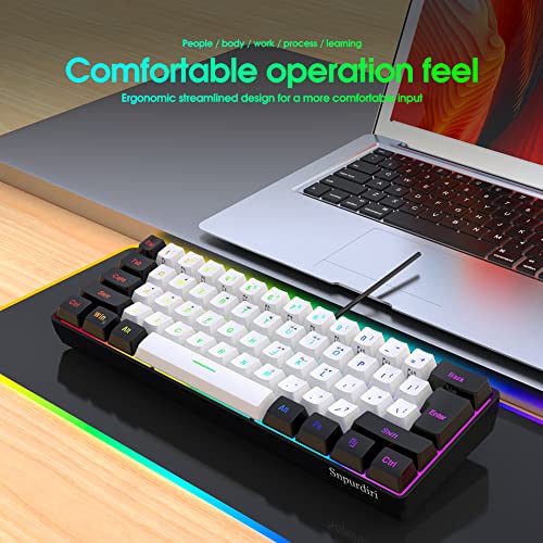 Snpurdiri RGB Backlit Gaming Keyboard, Ultra-Compact Mini