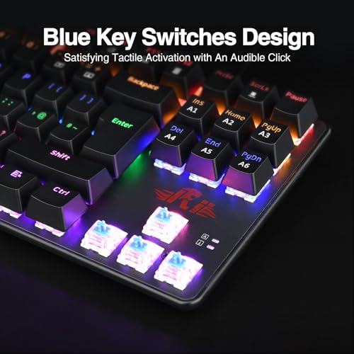 Rii RK908 60% Mechanical Gaming Keyboard (Blue Switches)