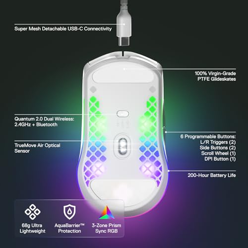 SteelSeries Aerox 3 Wireless Holey RGB Gaming Mouse