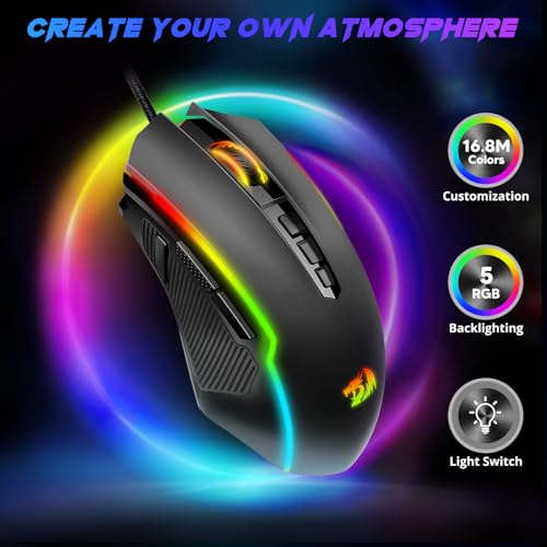 Redragon RGB Gaming Mouse with Programmable Macro Buttons
