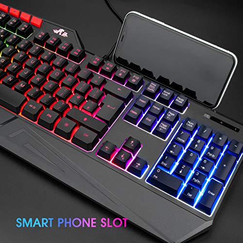 Rii RK202 Gaming Keyboard with LED Rainbow Backlight