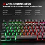 Rii RK100 Plus Rainbow LED Backlit Gaming Keyboard