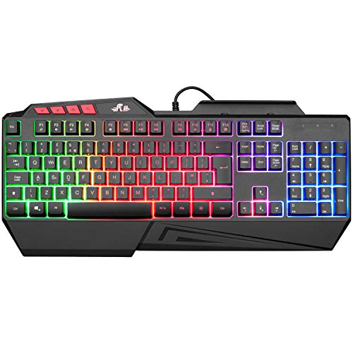 Rii RK202 Gaming Keyboard with LED Rainbow Backlight