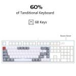 Minimalist MageGee 60% Gaming Mechanical Keyboard Ice Blue