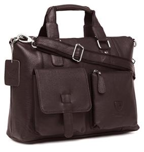 15" Genuine Leather Gaming Laptop Shoulder Bag