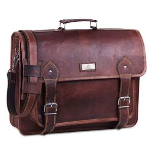 17 Inch Gaming Laptop Bag - Genuine Brown Leather