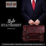 17 Inch Gaming Laptop Bag - Genuine Brown Leather