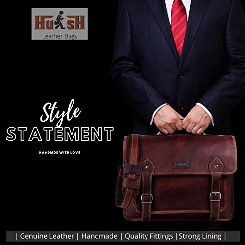 17 Inch Gaming Laptop Bag - Genuine Brown Leather