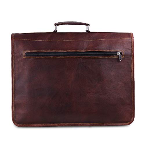 17 Inch Gaming Laptop Bag - Genuine Brown Leather