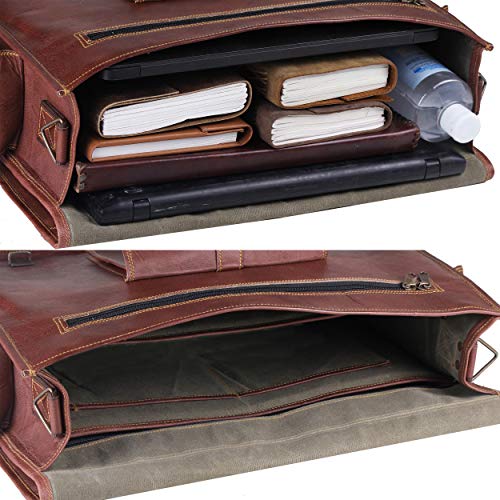 17 Inch Gaming Laptop Bag - Genuine Brown Leather