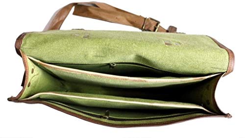 Ajuny Vintage Leather Brown Laptop Messenger Bag