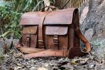 18" Classic Leather Laptop Briefcase Bag - Brown
