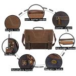 Waterproof Leather Laptop Shoulder Bag - Brown