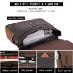 Waterproof Leather Laptop Shoulder Bag - Brown