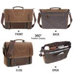 Waterproof Leather Laptop Shoulder Bag - Brown