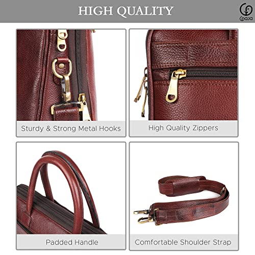 Gaja Leather Laptop Bag - Multifunctional for Work & Travel