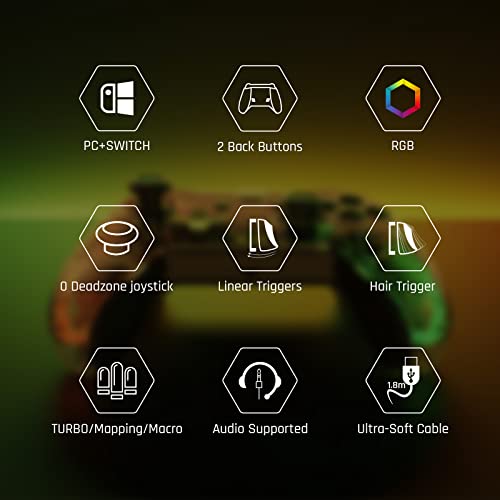 BIGBIG WON Rainbow Lite Gaming Controller for PC/PS4/Switch