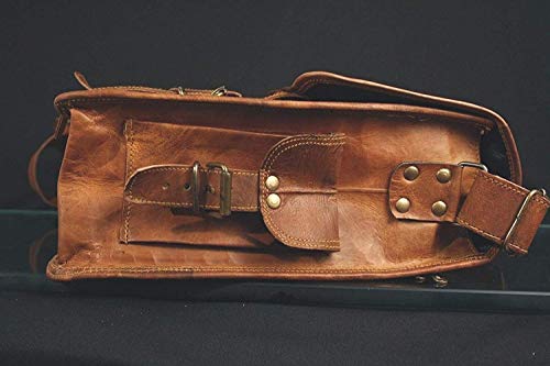 Men's Vintage Brown Leather Shoulder Laptop Briefcase
