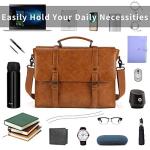 Vintage Leather Laptop Messenger Bag for Work and Travel