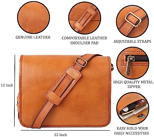 Gaming Laptop Shoulder Bag - Vintage Brown Urban Satchel