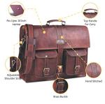 18" Vintage Leather Laptop Messenger Bag for Gaming