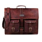 18" Vintage Leather Laptop Messenger Bag for Gaming