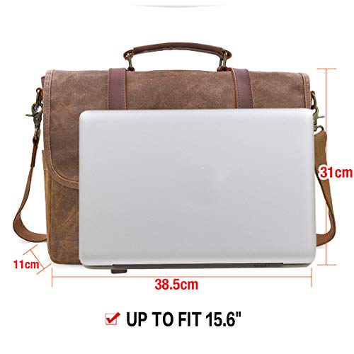NEWHEY Mens Laptop Shoulder Bag Waterproof Canvas Messenger