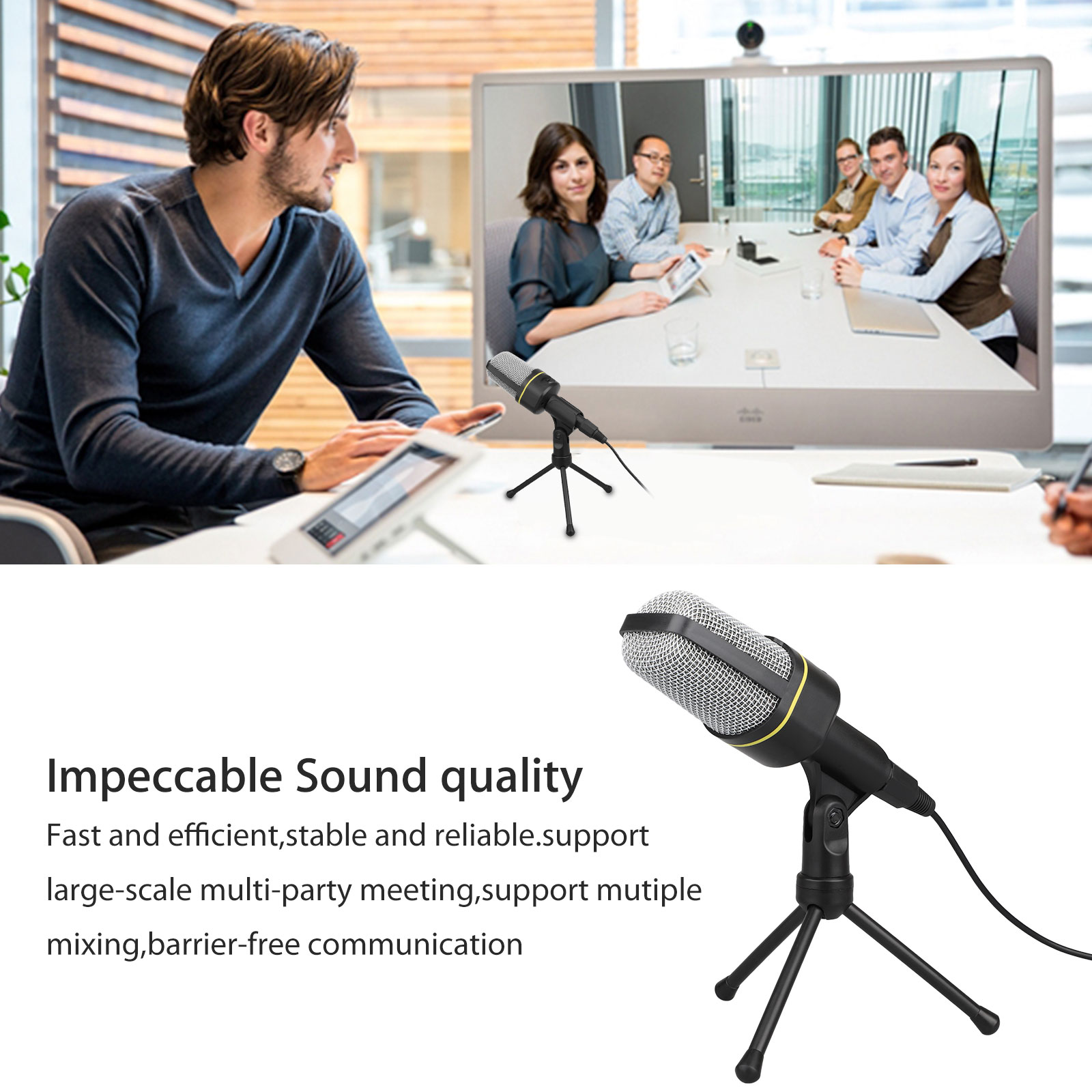 Versatile 3.5mm Microphone with Tripod Stand