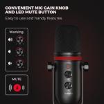 USB Microphone - AUDIOPRO Computer Condenser Gaming Mic for PC/Laptop/Phone/PS