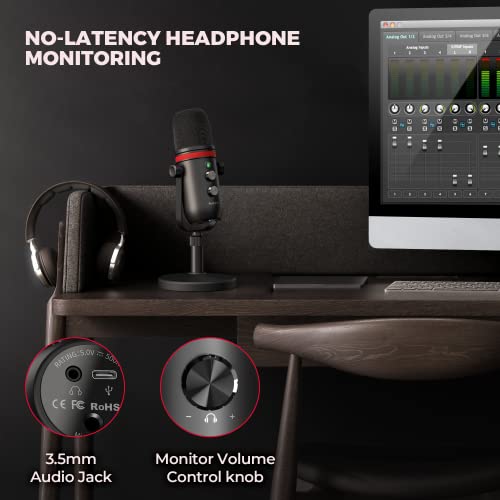 USB Microphone - AUDIOPRO Computer Condenser Gaming Mic for PC/Laptop/Phone/PS