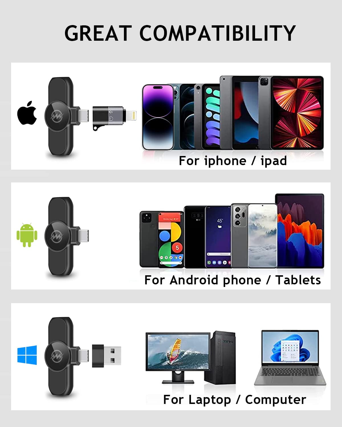 Wireless Lavalier Mic Set for Video Recording