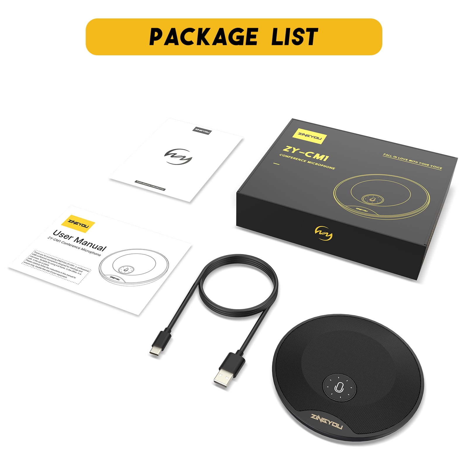 Zingyou CM1 360° USB Conference Microphone