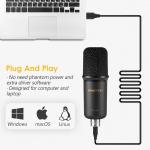 ZINGYOU UA1 USB Microphone Bundle Condenser Mic Set for Computer Laptop Plug & Play for Recording Podcasting Gaming Singing Streaming Youtube Video