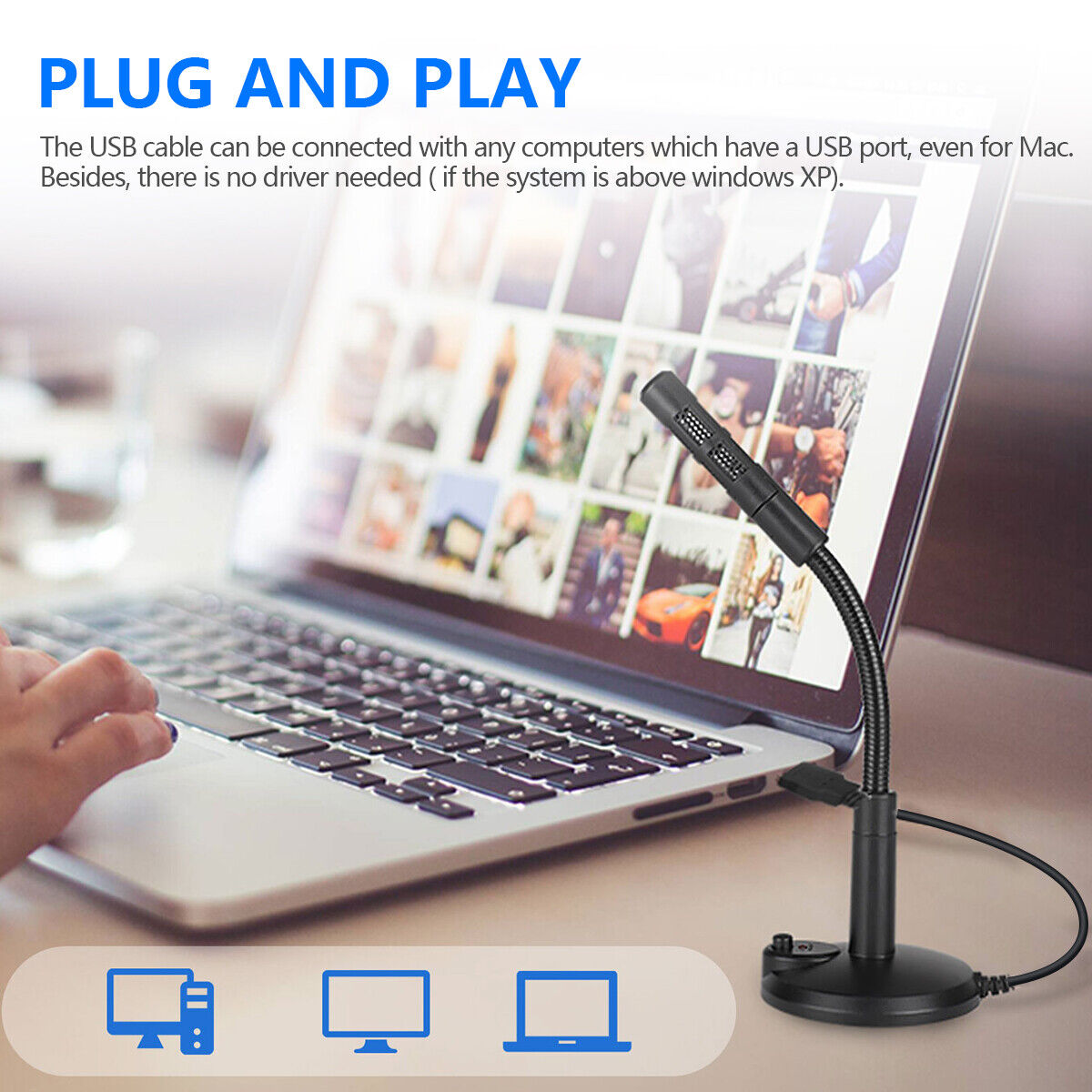 Mini USB Condenser Microphone for Gaming Laptops
