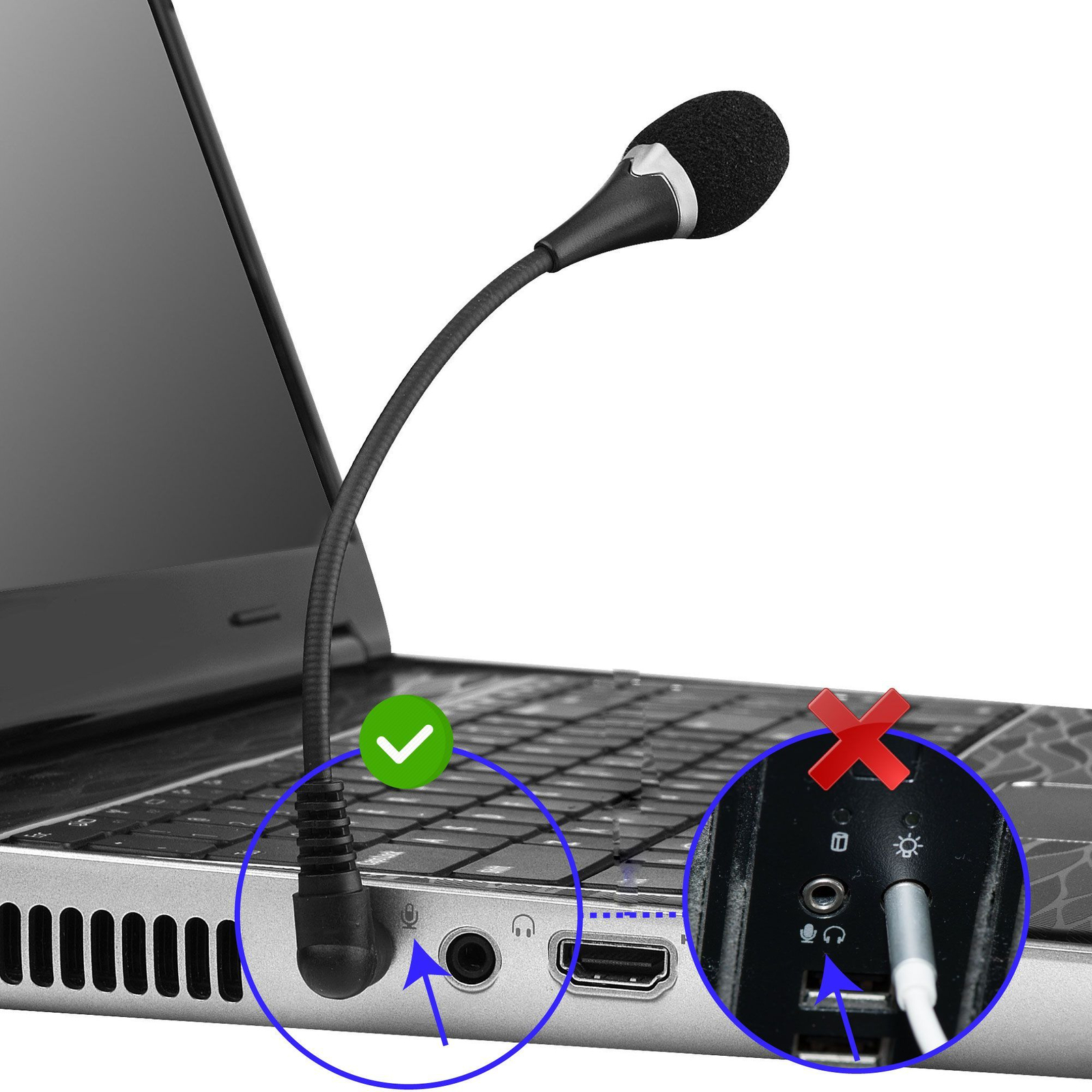 Insten 3.5mm Mini Flexible Microphone for Gaming