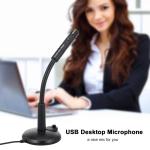 USB Desktop Microphone Plug &Play Omnidirectional PC Laptop Computer Mic for Computer Gaming Recording Chatting Singing Meeting